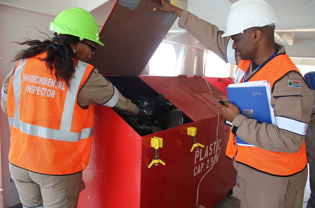 On-board recycling inspections during INTERPOL’s Operation 30 Days at Sea.
